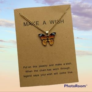 Monarch Butterfly necklace MAKE A WISH
